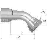 Female BSP Parallel Pipe-Swivel-45° Elbow(60° Cone)1B148-4-4 - Parker Store Nigeria